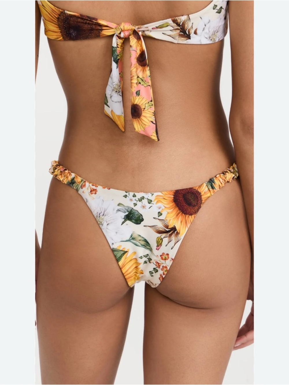 AGUA BENDITA floral print Scrunch Bikini Bottom - REVERSIBLE!!! Size L